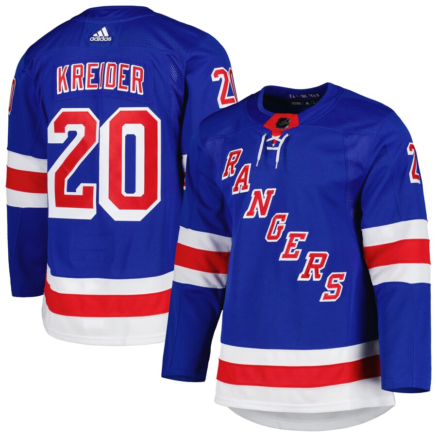 Men's New York Rangers Chris Kreider adidas Blue Home Primegreen Authentic Pro Player Jersey - Ujersey NFL Shop