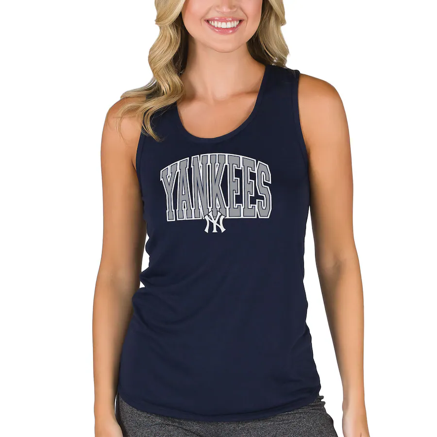 Women's New York Yankees Concepts Sport Navy Marathon Racerback Tank Top - Ujersey