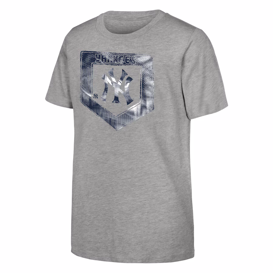 Youth New York Yankees Heather Gray Stolen Base T-Shirt - Ujersey