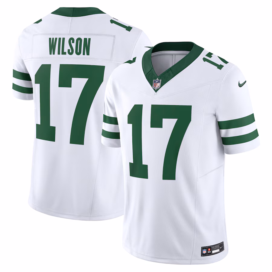 Men's New York Jets Garrett Wilson Nike Legacy White Vapor F.U.S.E. Limited Jersey - Ujersey NFL Shop