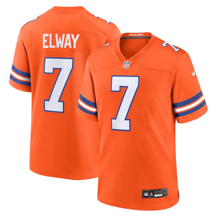 Men's Denver Broncos John Elway Nike Orange Mile High Collection 1977 Throwback Retired Player Game Jersey - Ujersey NFL Shop