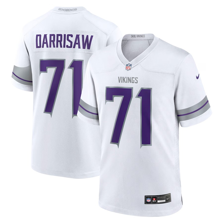 Men's Minnesota Vikings Christian Darrisaw Nike White Alternate Game Jersey - Ujersey NFL Shop