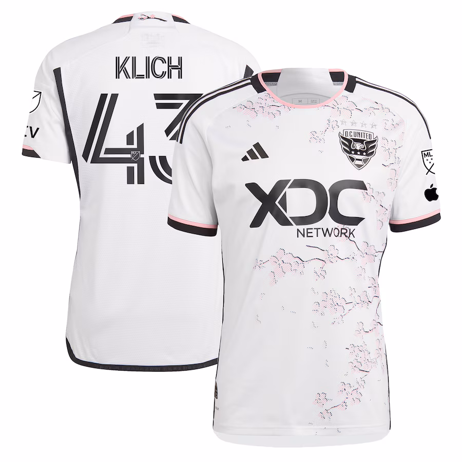 Men's D.C. United Mateusz Klich adidas White 2023 The Cherry Blossom Kit Authentic Player Jersey - Ujersey NFL Shop