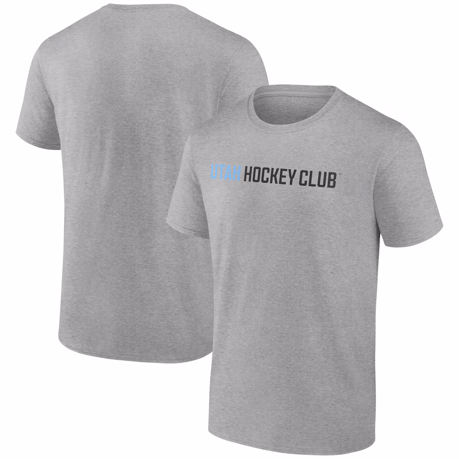 Men's Utah Hockey Club Fanatics Heather Gray Wordmark Logo T-Shirt - Ujersey NFL Shop