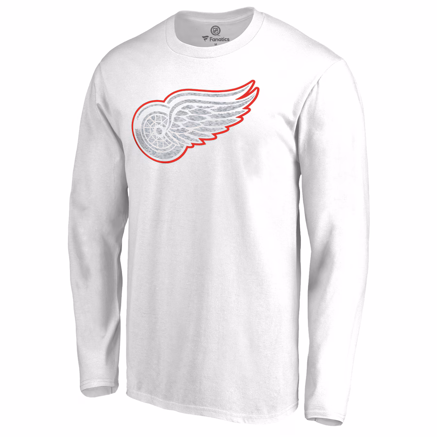 Men's Detroit Red Wings White White Out Long Sleeve T-Shirt - Ujersey NFL Shop