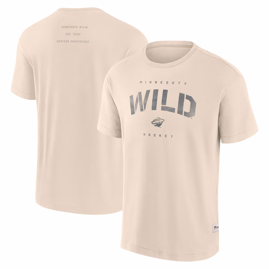 Men's Minnesota Wild Fanatics Cream Elements Weathered Tonal Future Ground T-Shirt - Ujersey NFL Shop