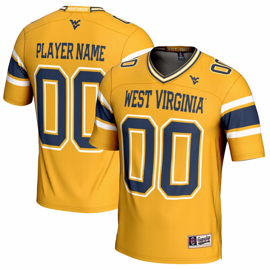 West Virginia Mountaineers GameDay Greats Youth NIL Pick-A-Player Football Jersey - Gold - Ujersey NFL Shop