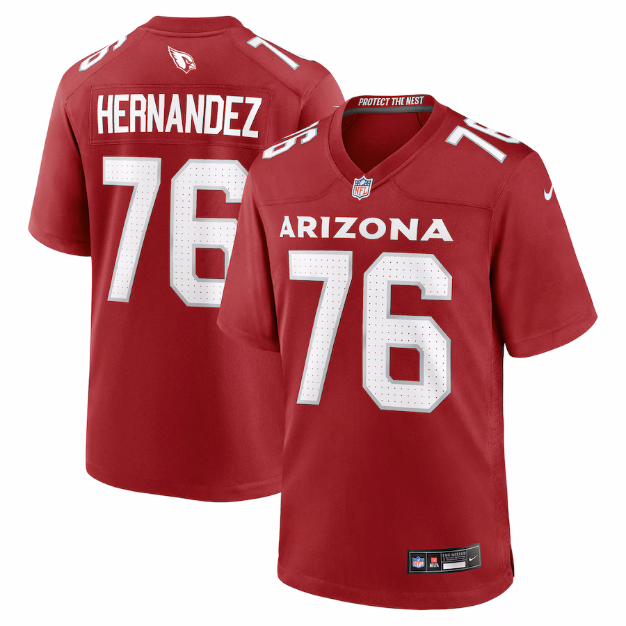 Men's Arizona Cardinals Will Hernandez Nike Cardinal Team Game Jersey - Ujersey