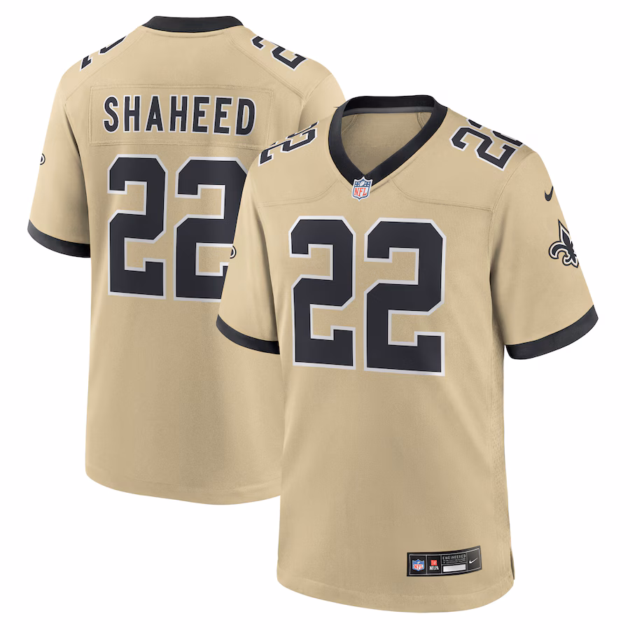 Men's New Orleans Saints Rashid Shaheed Nike Gold Gameday Golds Alternate Game Player Jersey - Ujersey NFL Shop