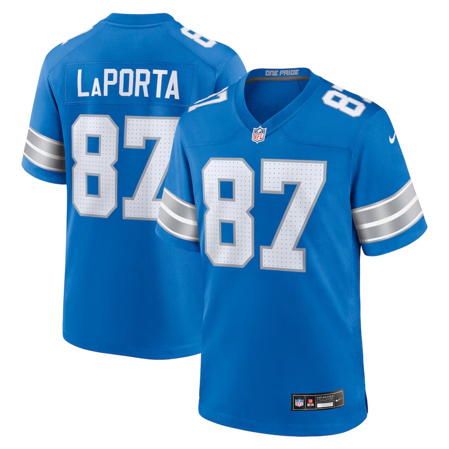 Men's Detroit Lions Sam LaPorta Nike Blue Game Jersey - Ujersey NFL Shop