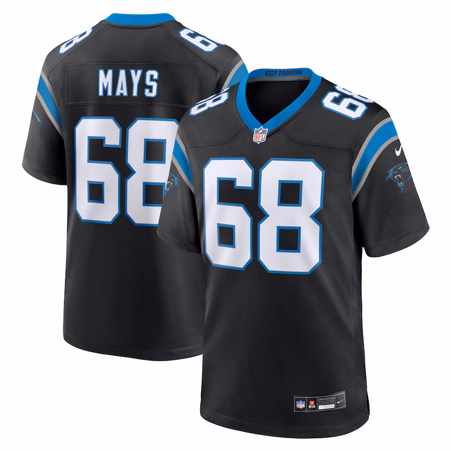 Men's Carolina Panthers Cade Mays Nike  Black Team Game Jersey - Ujersey NFL Shop