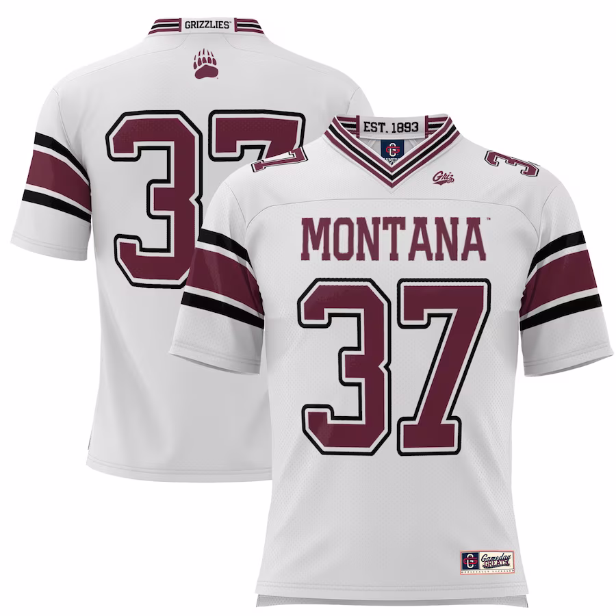 #37 Montana Grizzlies GameDay Greats Football Jersey - White - Ujersey