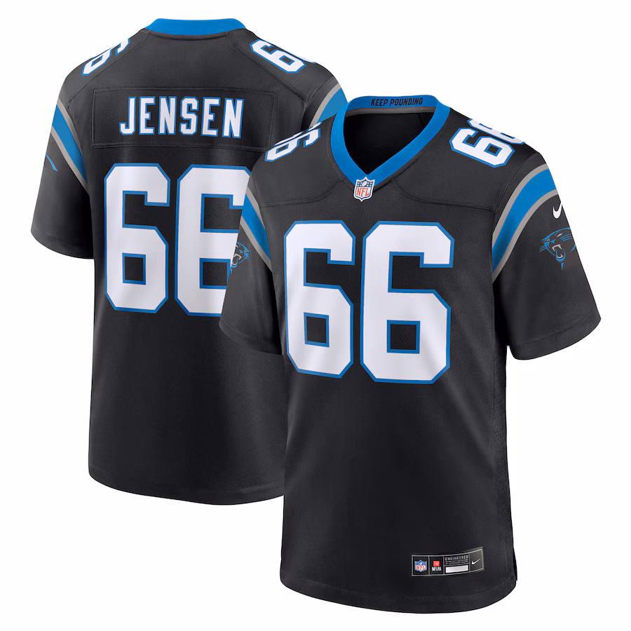 Men's Carolina Panthers Nash Jensen Nike  Black Team Game Jersey - Ujersey NFL Shop