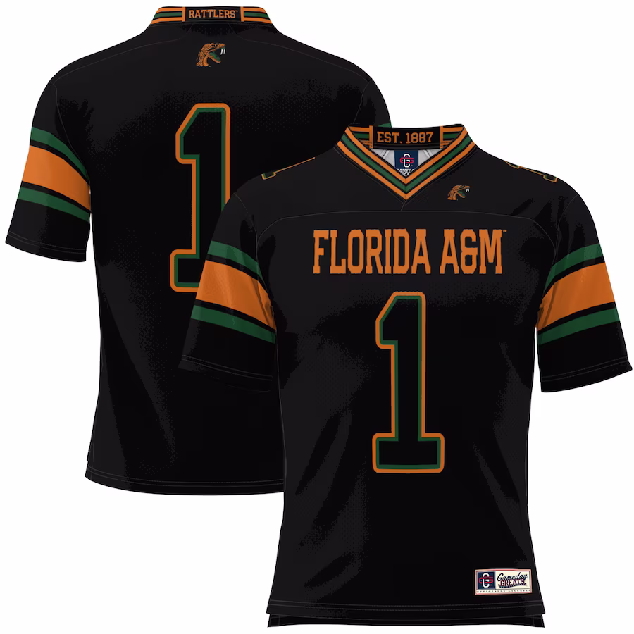 #1 Florida A&M Rattlers GameDay Greats Football Jersey - Black - Ujersey