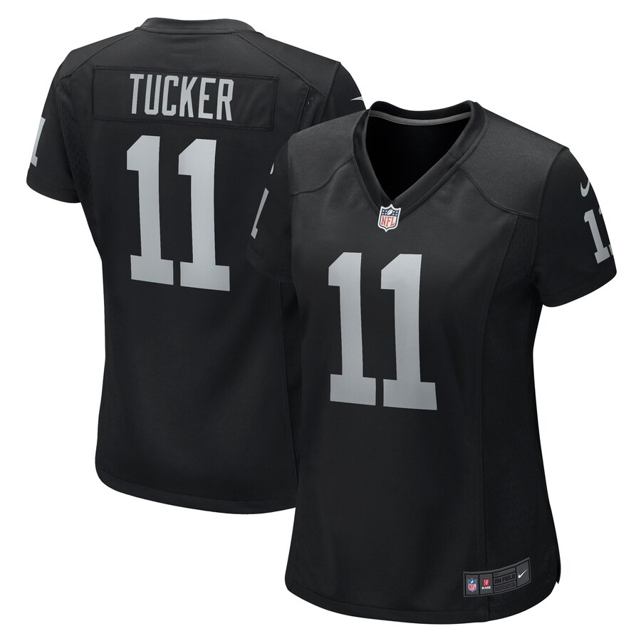 Women's Las Vegas Raiders Tre Tucker Nike  Black Team Game Jersey - Ujersey NFL Shop