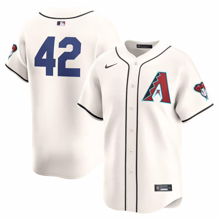 Men's Arizona Diamondbacks  Nike White 2024 Jackie Robinson Day Home Limited Jersey - Ujersey NFL Shop