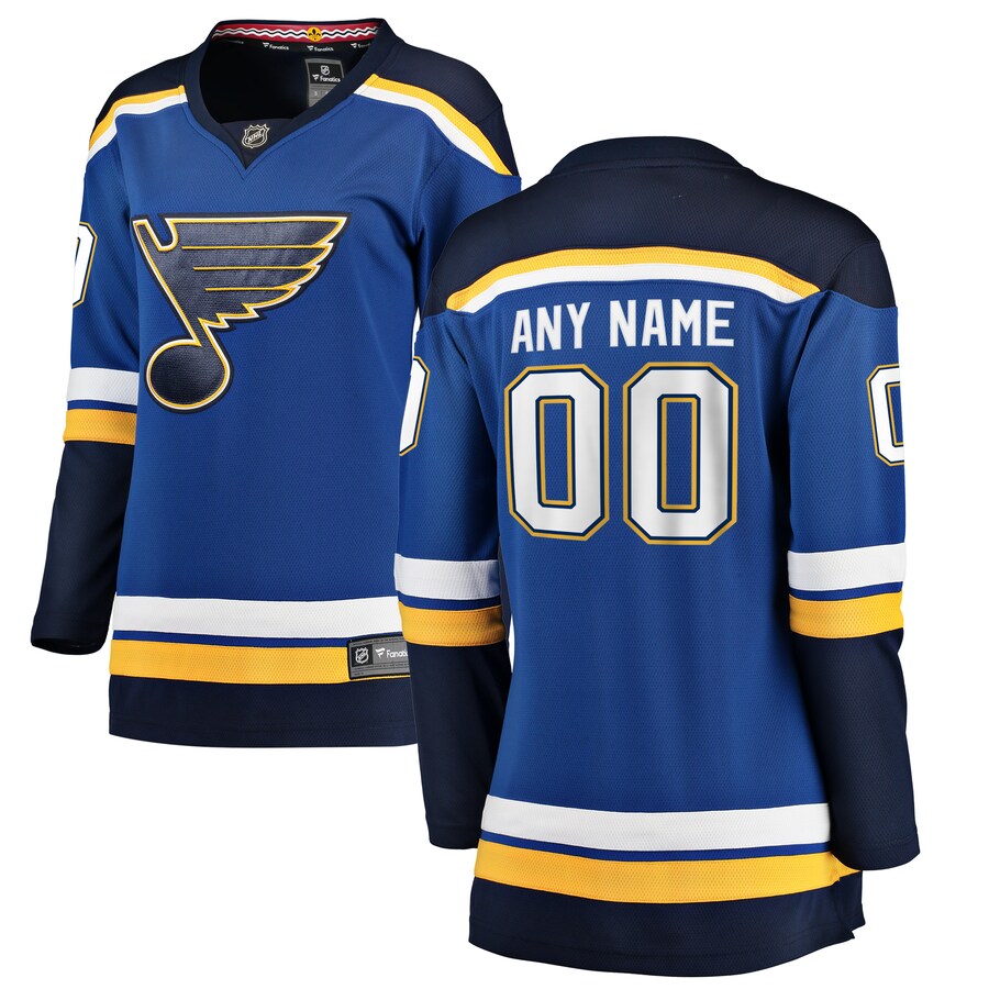 Women's St. Louis Blues Fanatics Branded Blue Home Breakaway Custom Jersey - Ujersey NFL Shop