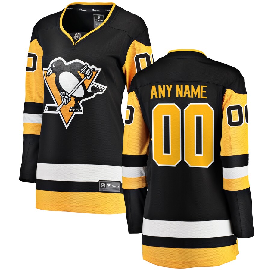 Women's Pittsburgh Penguins Fanatics Branded Black Home Breakaway Custom Jersey - Ujersey NFL Shop