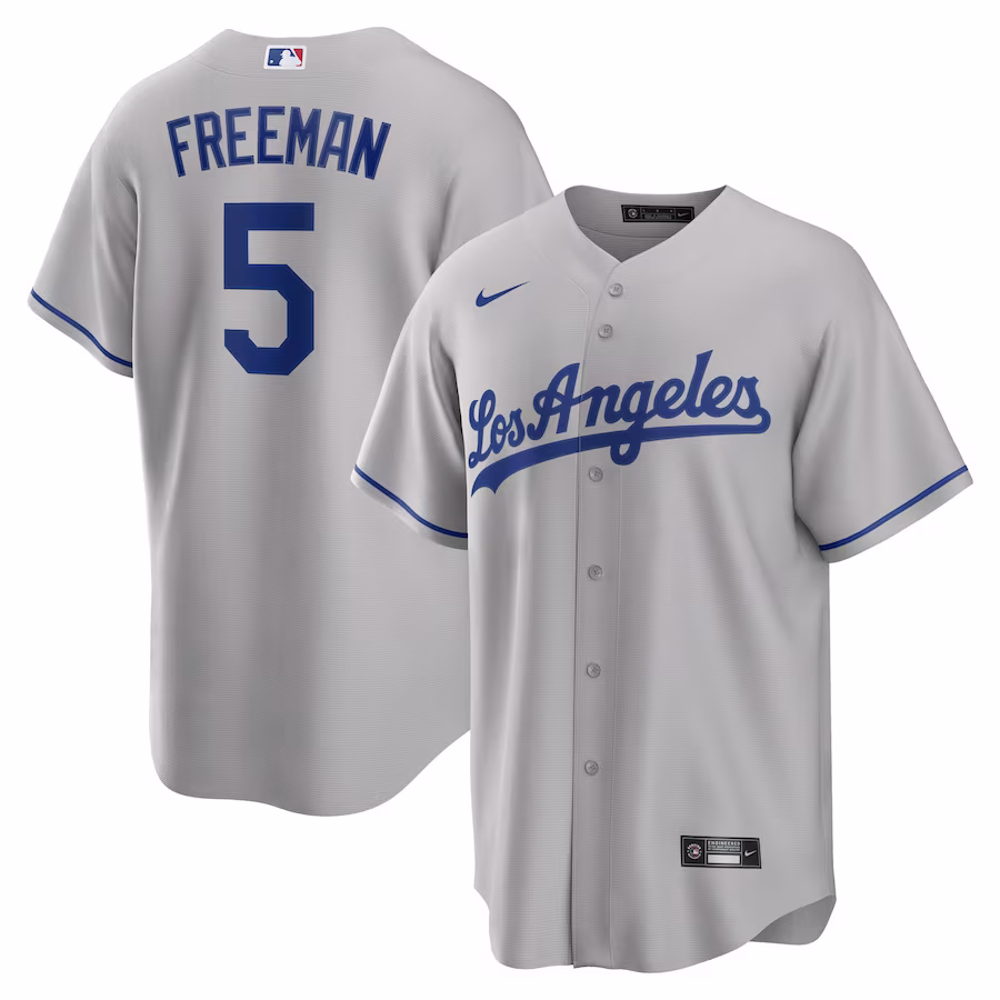 Men's Los Angeles Dodgers Freddie Freeman Nike Gray Road Replica Player Jersey - Ujersey NFL Shop