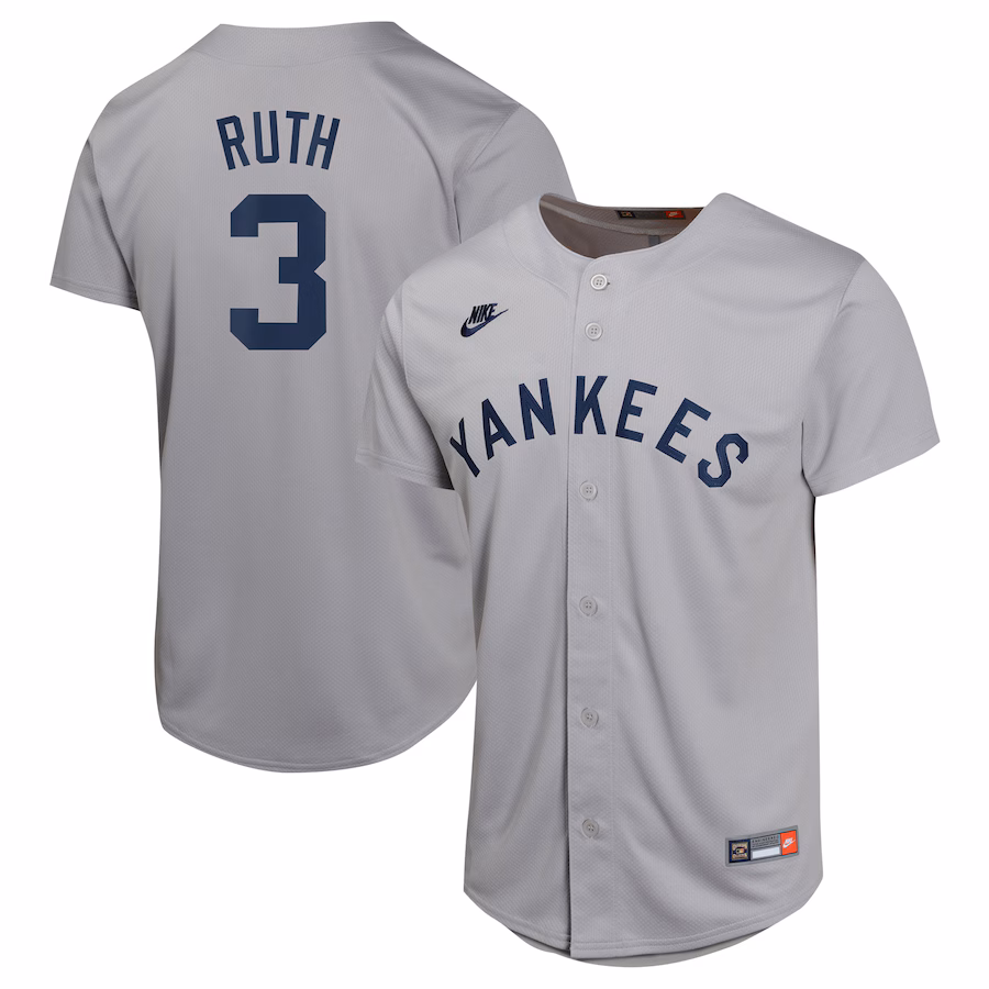 Youth New York Yankees Babe Ruth Nike Gray Cooperstown Collection Limited Player Jersey - Ujersey NFL Shop
