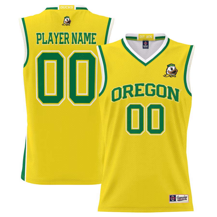 Oregon Ducks GameDay Greats Youth NIL Pick-A-Player Lightweight Basketball Jersey - Yellow - Ujersey NFL Shop