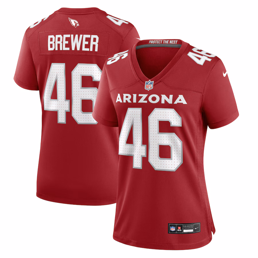 Women's Arizona Cardinals Aaron Brewer Nike Cardinal Game Jersey - Ujersey