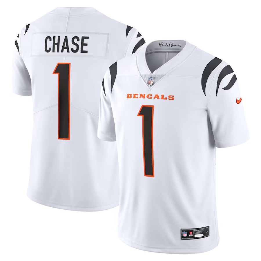 Men's Cincinnati Bengals Ja'Marr Chase Nike White  Vapor Untouchable Limited Jersey - Ujersey NFL Shop