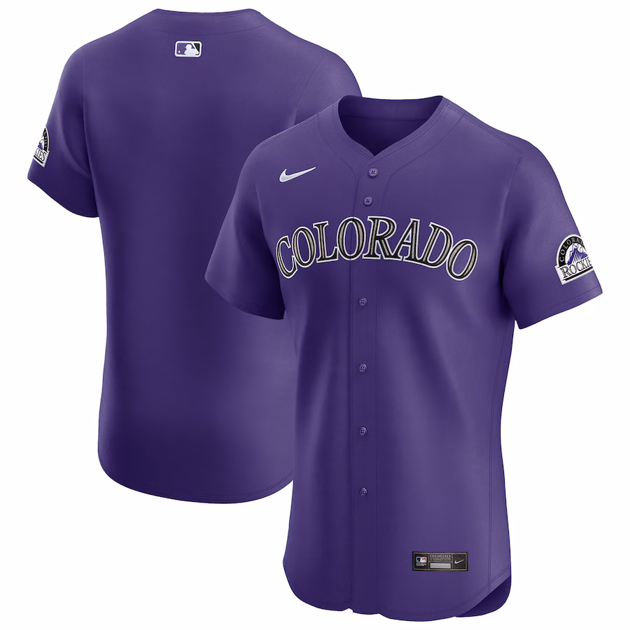 Men's Colorado Rockies Nike Purple Alternate Vapor Premier Elite Patch Jersey - Ujersey