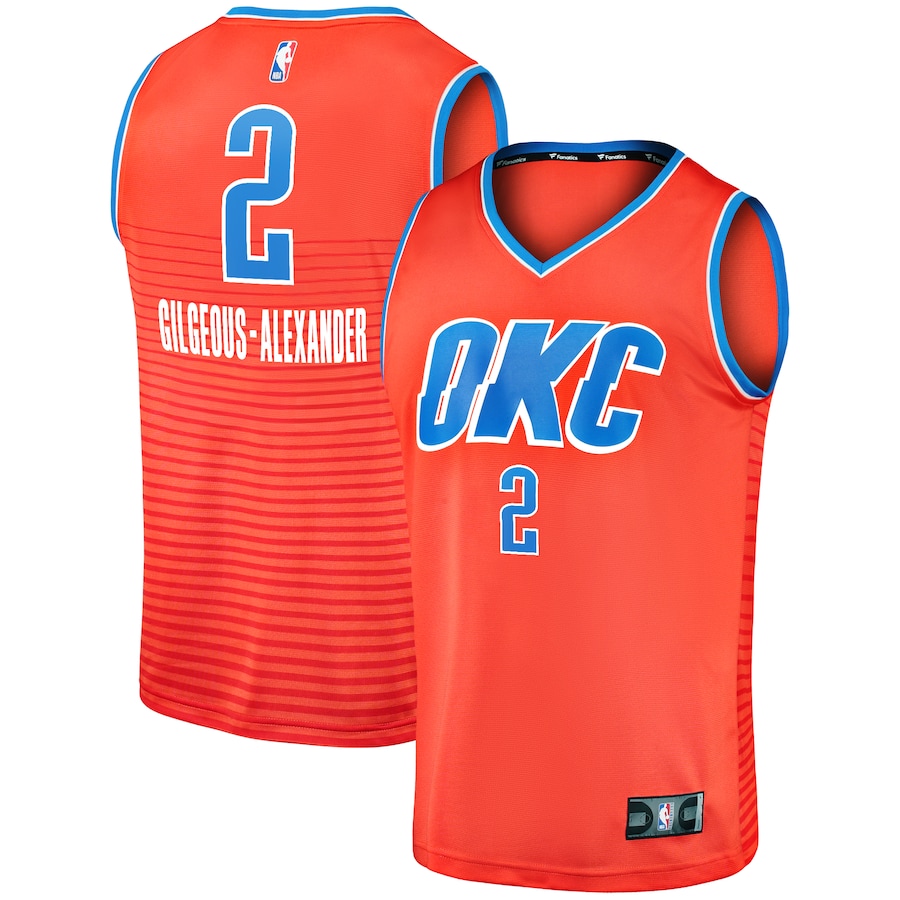 Men's Oklahoma City Thunder Shai Gilgeous-Alexander Fanatics Orange Fast Break Team Replica Jersey - Statement Edition - Ujersey NFL Shop
