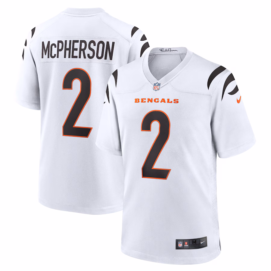 Men's Cincinnati Bengals Evan McPherson Nike White Game Player Jersey - Ujersey NFL Shop
