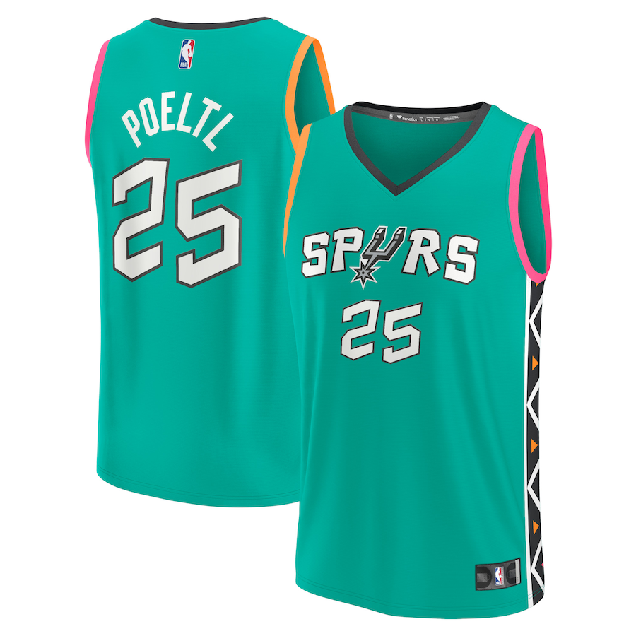 Men's San Antonio Spurs Jakob Poeltl Fanatics Green Fastbreak Jersey - City Edition - Ujersey NFL Shop