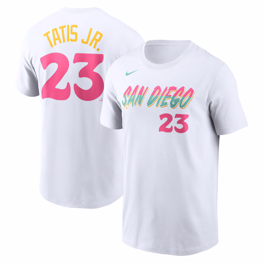 Men's San Diego Padres Fernando Tatis Jr. Nike White City Connect Name & Number T-Shirt - Ujersey