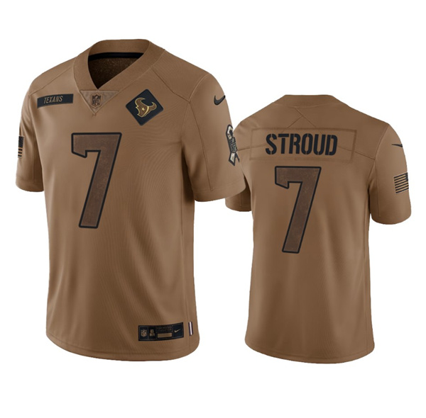 Men's Houston Texans #7 C.J. Stroud 2023 Brown Salute To Service Limited Football Stitched Jersey - Ujersey NFL Shop