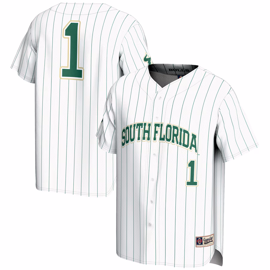 Men's GameDay Greats #1 White South Florida Bulls Lightweight Baseball Fashion Jersey - Ujersey
