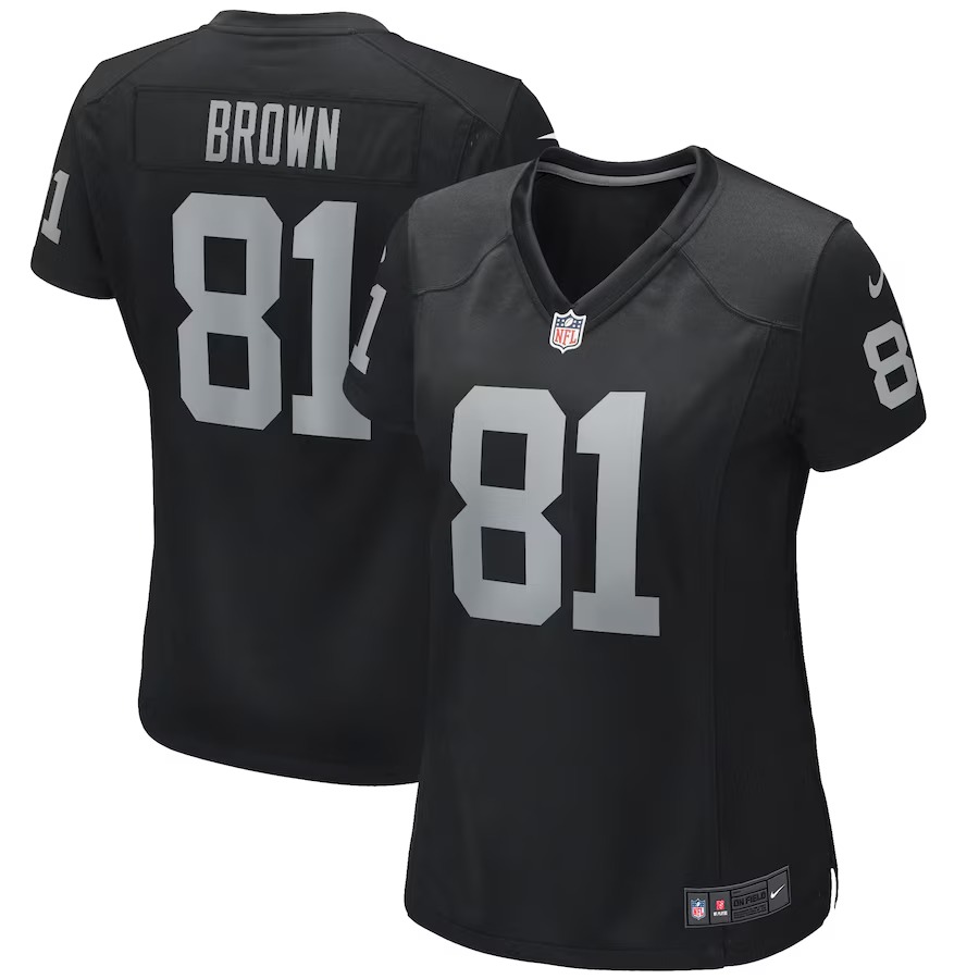 Women's Las Vegas Raiders Tim Brown Nike Black Game Retired Player Jersey - Ujersey NFL Shop
