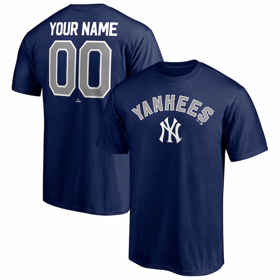 Men's New York Yankees Navy Personalized Team Winning Streak Name & Number T-Shirt - Ujersey