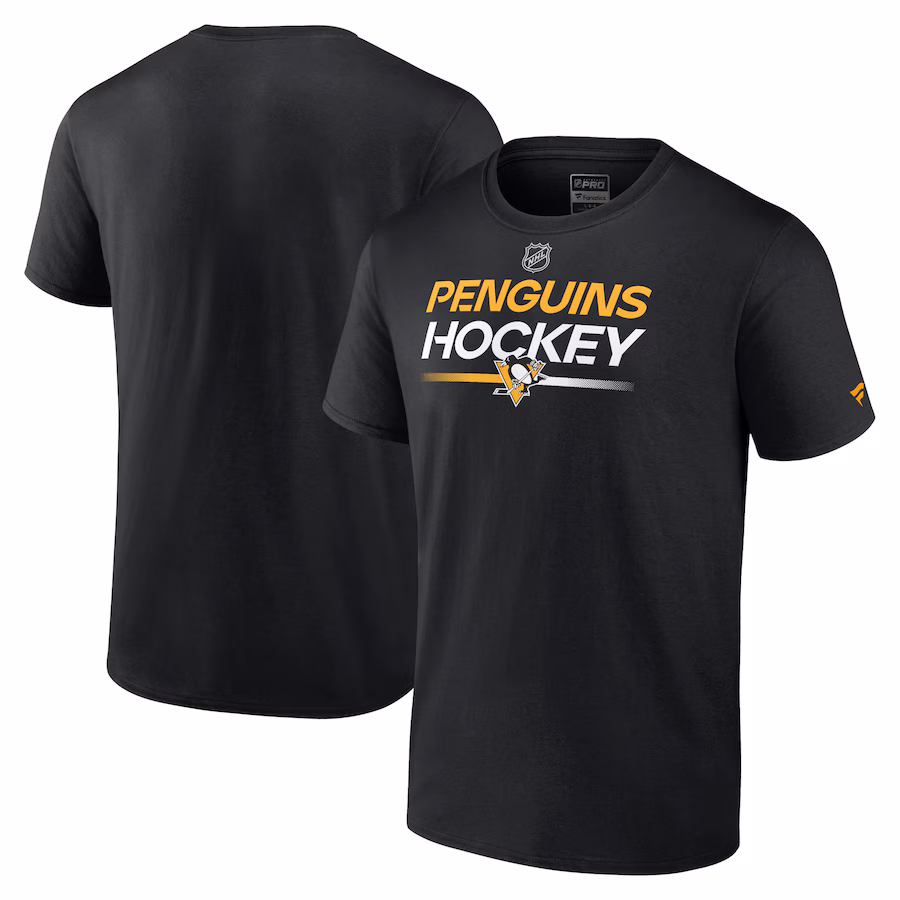 Men's Pittsburgh Penguins Fanatics Black Authentic Pro Primary T-Shirt - Ujersey NFL Shop