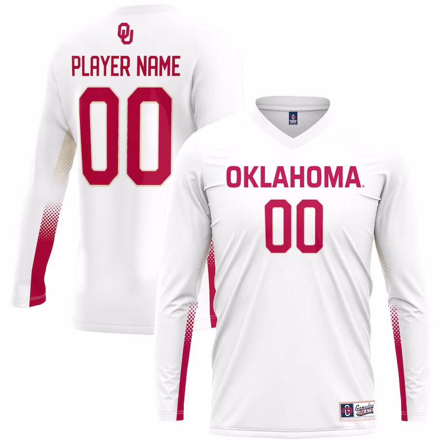 Oklahoma Sooners GameDay Greats Youth Lightweight NIL Women's Volleyball Jersey - White - Ujersey NFL Shop