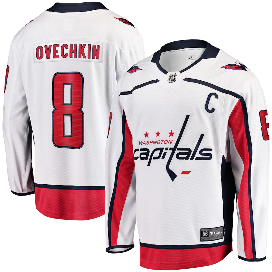Men's Washington Capitals Alexander Ovechkin Fanatics White Away Premier Breakaway Player Jersey - Ujersey NFL Shop