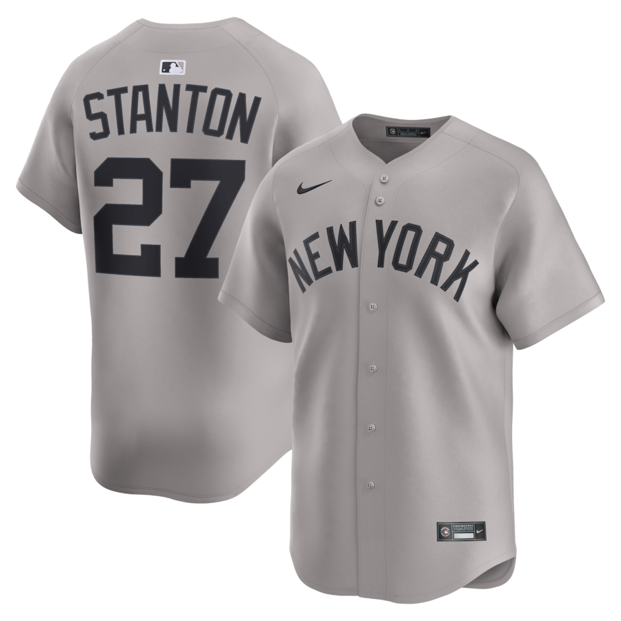 Men's New York Yankees Giancarlo Stanton Nike Gray Road Limited Jersey - Ujersey