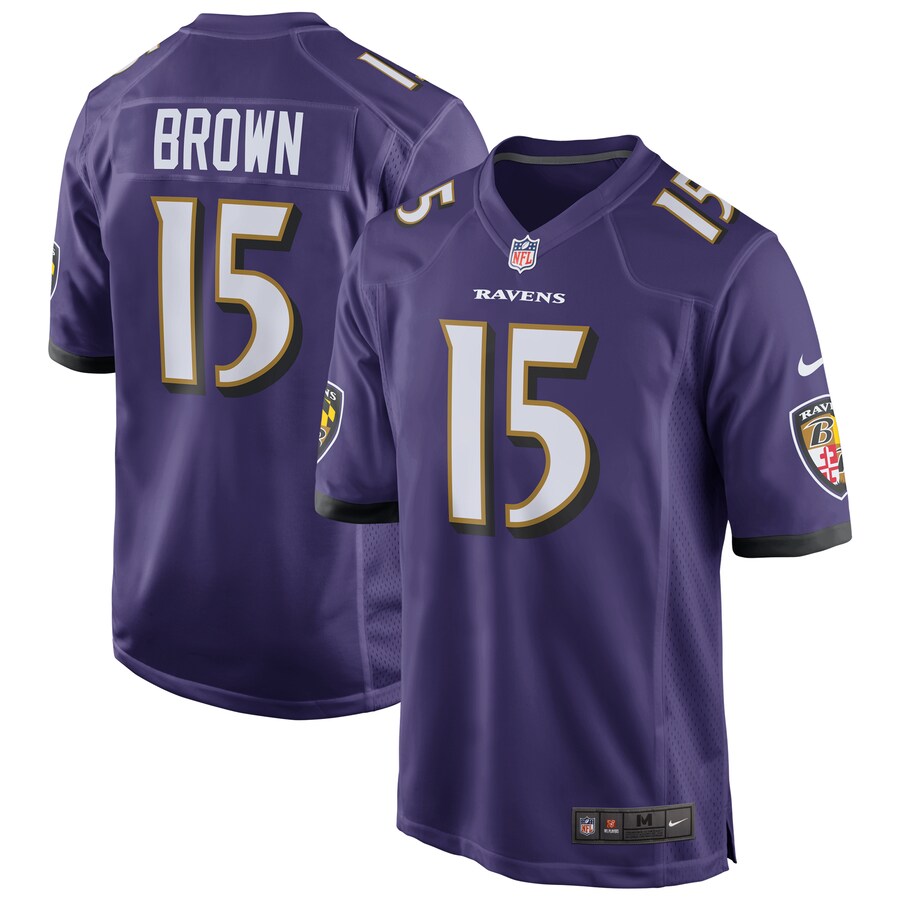 Men's Baltimore Ravens Marquise Brown Nike Purple Home Game Jersey - Ujersey NFL Shop