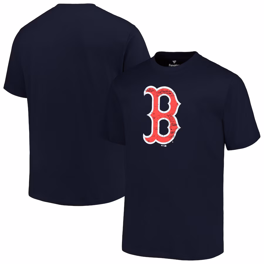 Men's Boston Red Sox Profile Navy Big & Tall Primary Logo T-Shirt - Ujersey