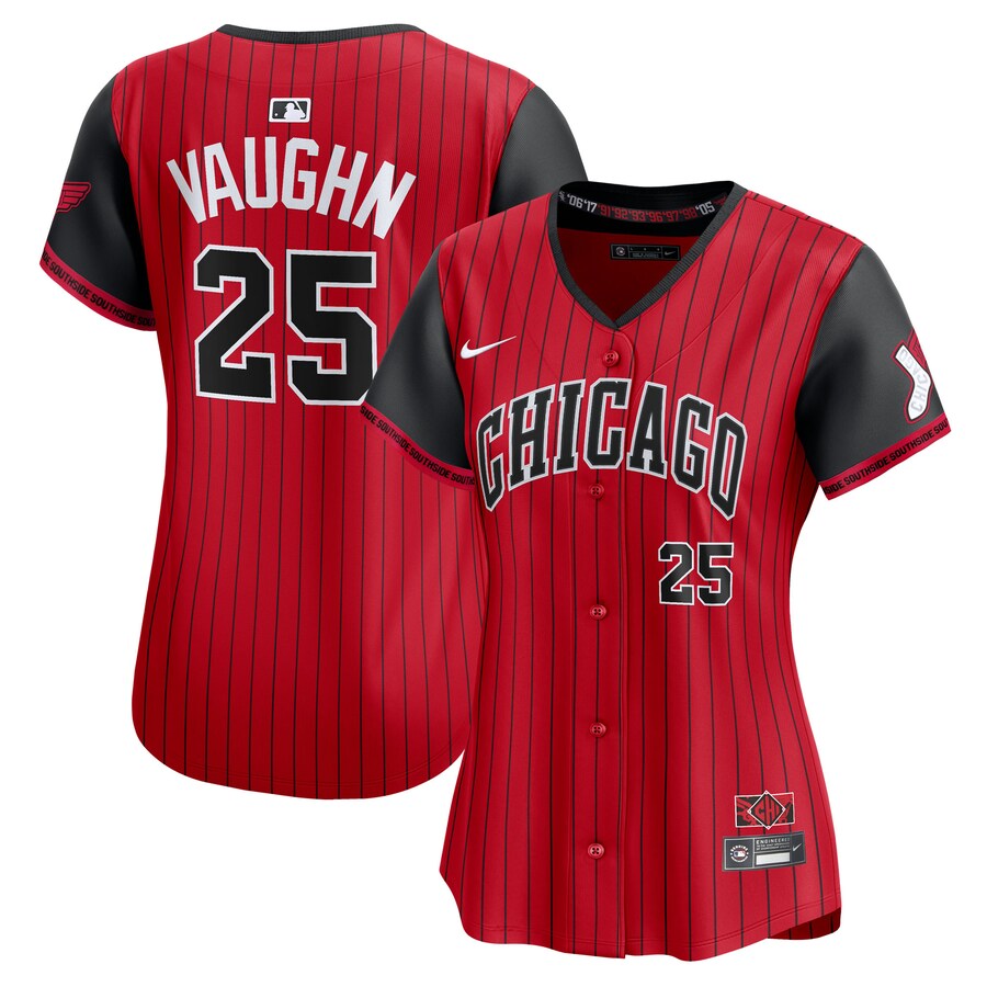 Women's Chicago White Sox Andrew Vaughn Nike Red/Black 2025 City Connect Limited Player Jersey - Ujersey NFL Shop