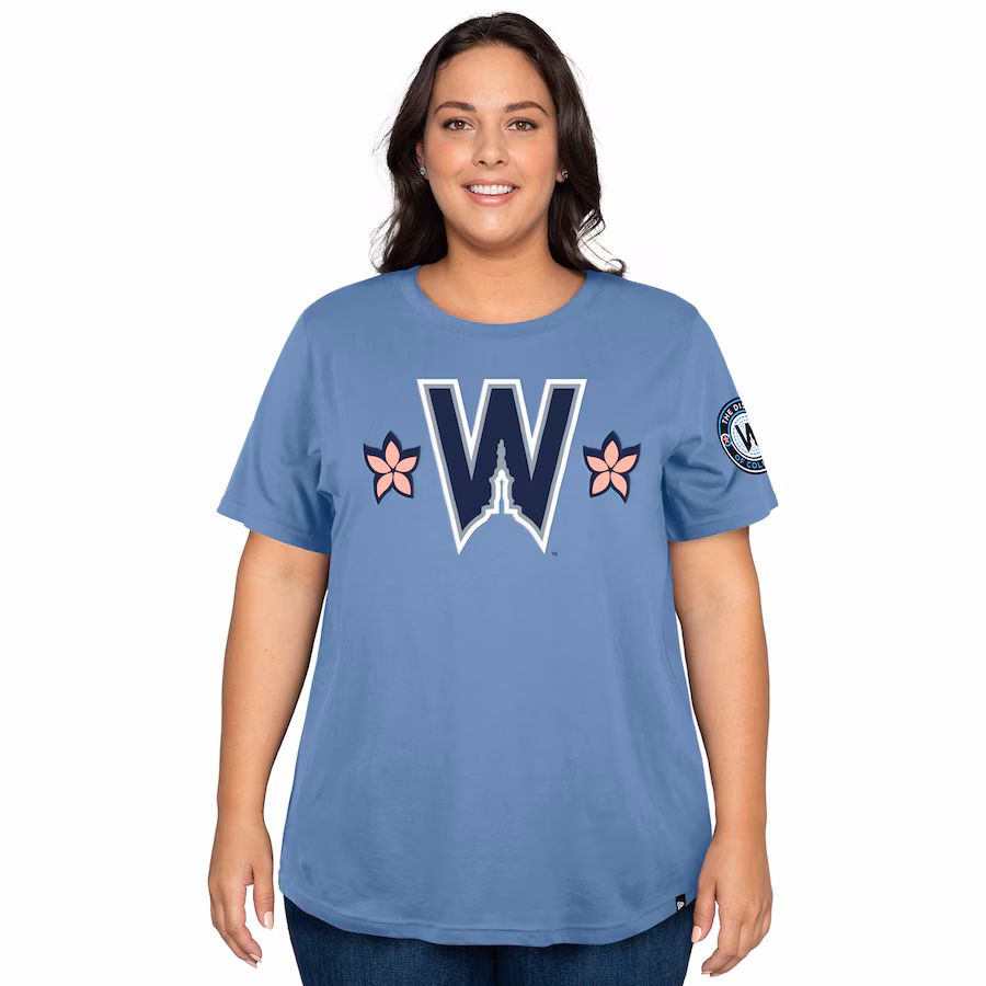 Women's Washington Nationals New Era Powder Blue 2025 City Connect Plus Size T-Shirt - Ujersey