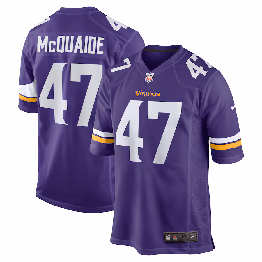 Men's Minnesota Vikings Jake McQuaide Nike Purple Game Jersey - Ujersey NFL Shop