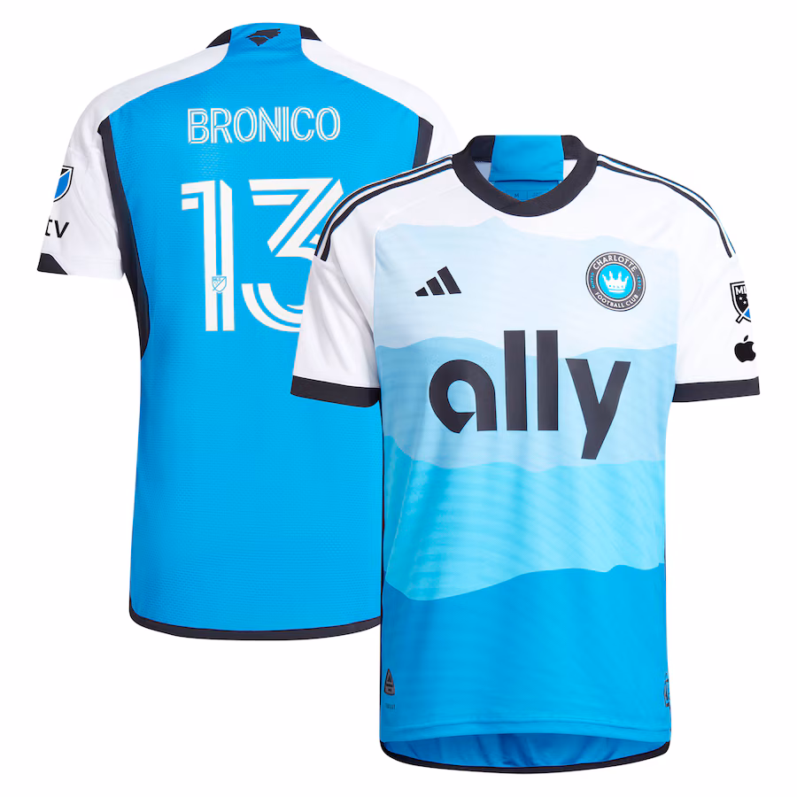 Men's Charlotte FC Brandt Bronico adidas Blue 2024 The Carolina Kit: Explore Authentic Player Jersey - Ujersey NFL Shop