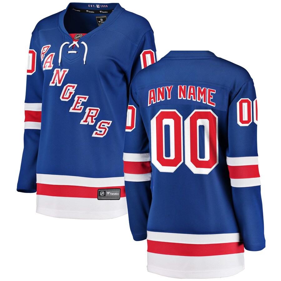 Women's New York Rangers Fanatics Branded Blue Home Breakaway Custom Jersey - Ujersey NFL Shop