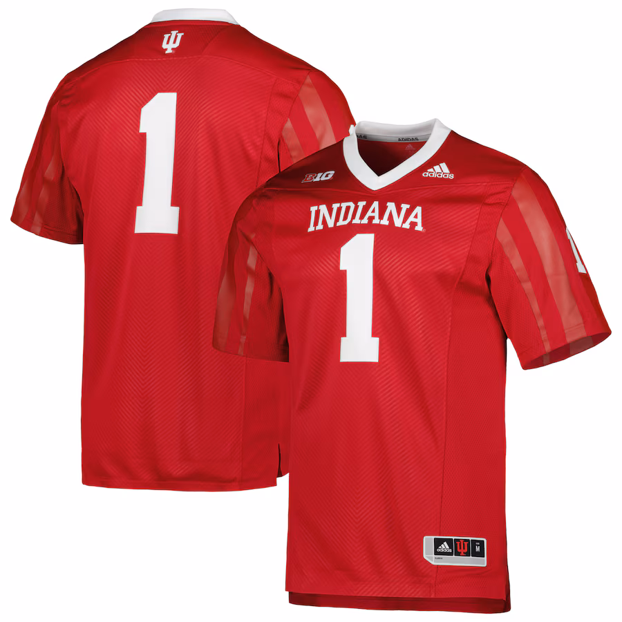 #1 Indiana Hoosiers adidas Team Premier Football Jersey - Crimson - Ujersey NFL Shop