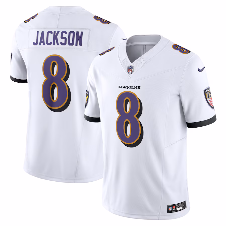 Men's Baltimore Ravens Lamar Jackson Nike White Vapor F.U.S.E. Limited Jersey - Ujersey NFL Shop