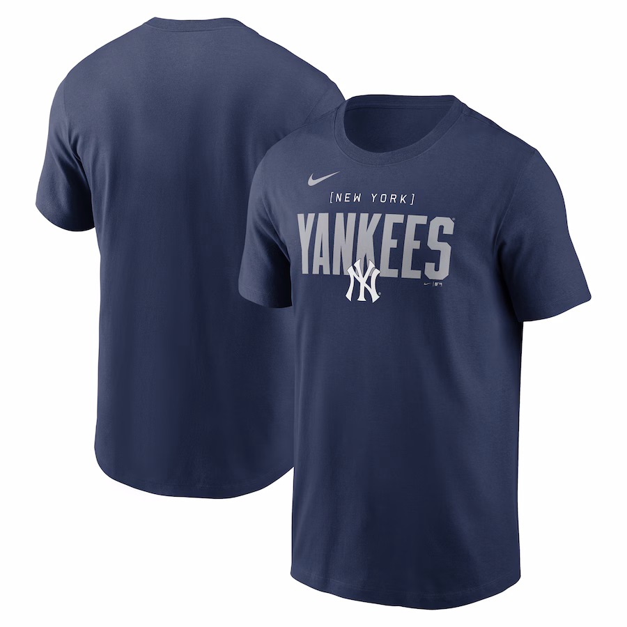 Men's New York Yankees Nike Navy Home Team Bracket Stack T-Shirt - Ujersey